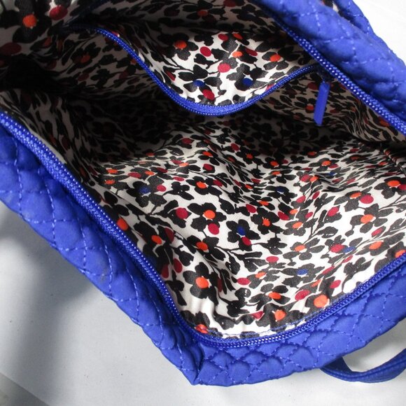 NWOT New Solid Blue Vera Bradley Triple Zipper Hipster Crossbody Bag Purse - Picture 3 of 8